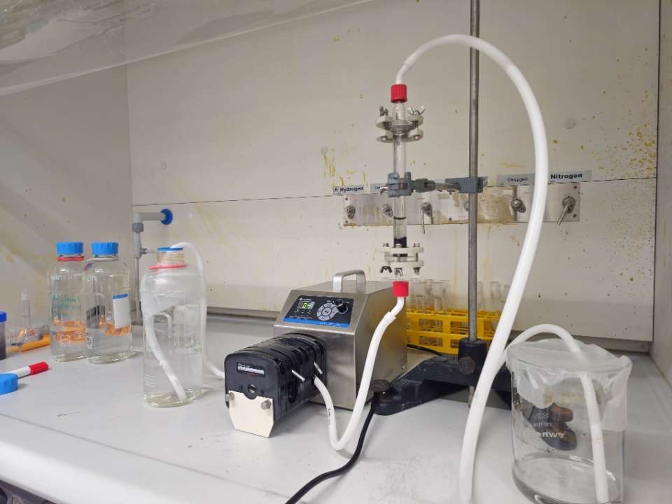 Column adsorption setup for Proof of Concept at NTNU